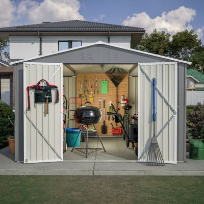 10x10 Metal Storage Shed with Enhanced Frame and Doors