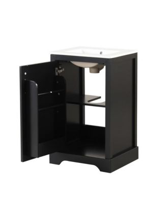 Streamdale 20" Bathroom Vanity with Sink, Bathroom Cabinet with Soft Closing Door, Storage Rack and Adjustable Shelve, Black