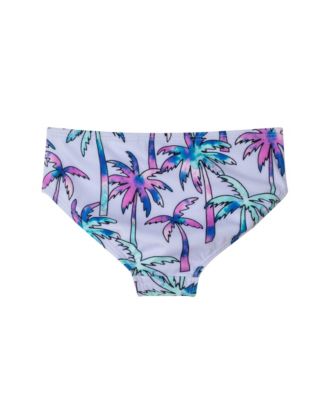 Toddler/Child Girls Palm Tree Print Rib Tankini w/Braided Straps