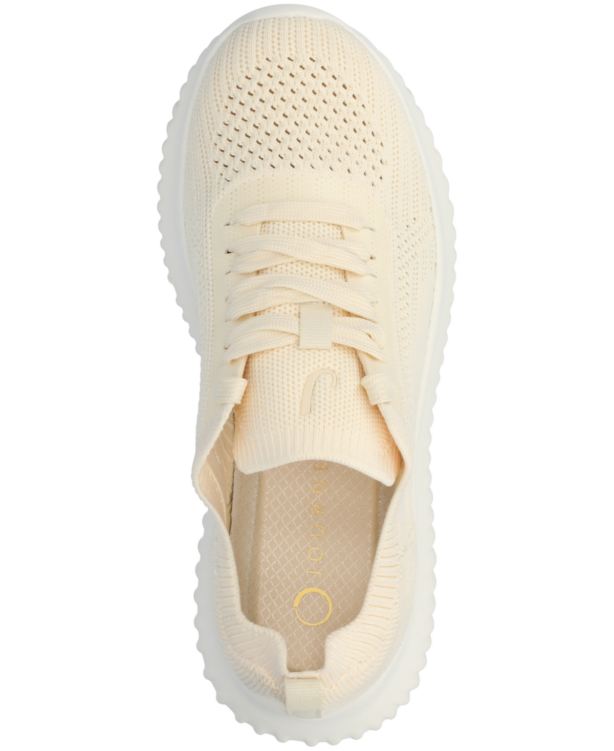 Journee Collection Women's Brena Lace Up Sneakers In Cream