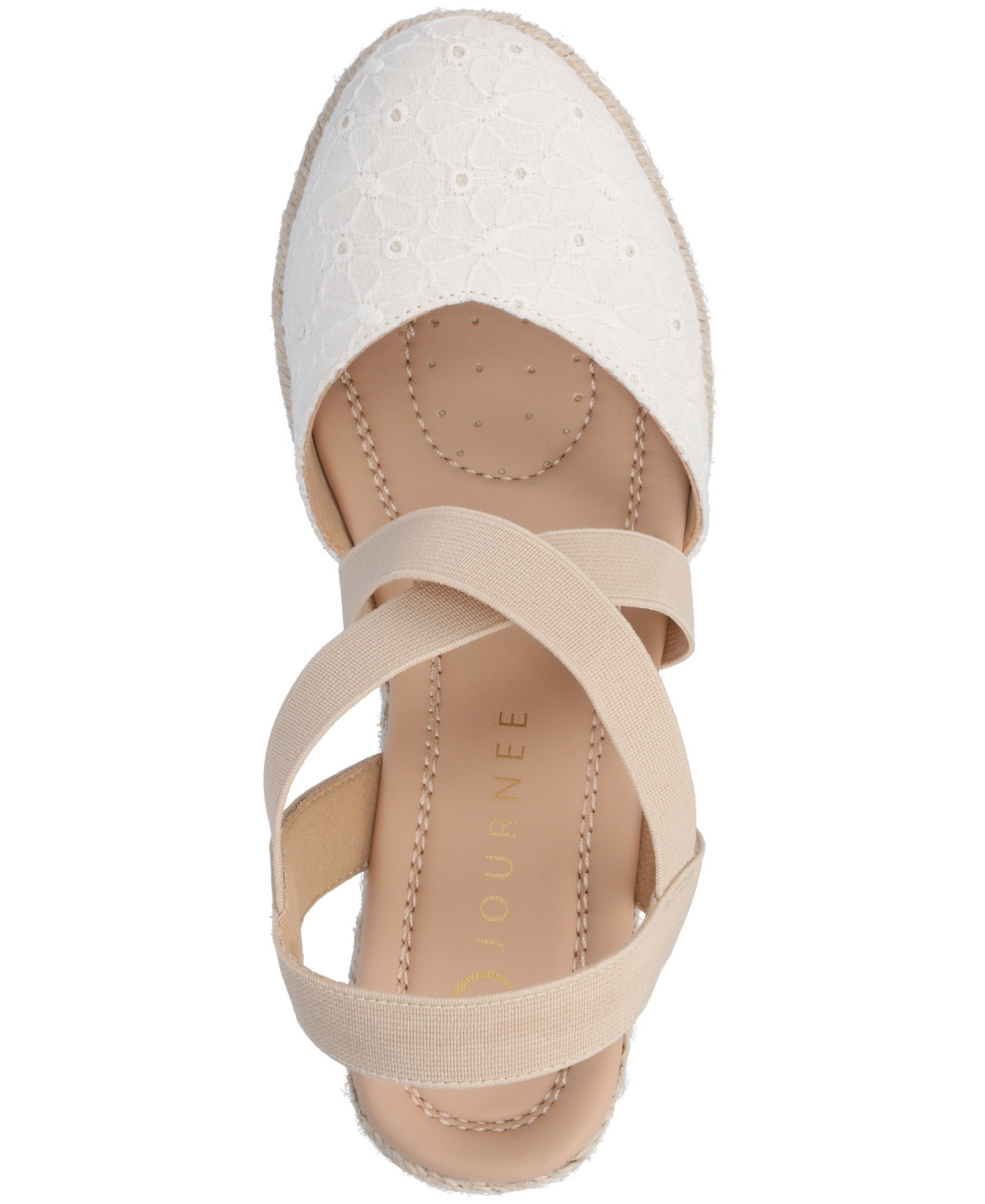 Shop Journee Collection Women's Ashlee Espadrille Platform Wedge Sandals In White