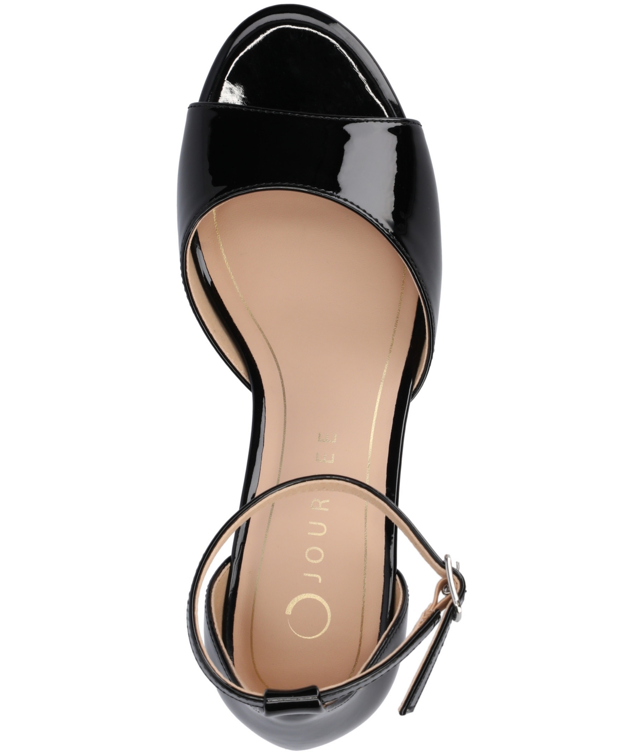 Shop Journee Collection Women's Jezzie Peep Toe Kitten Heel Dress Sandals In Patent,black