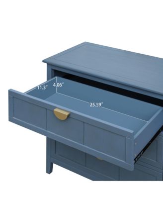 3 Drawer Cabinet Storage Cabinet with Drawers Modern Sideboard Buffet Cabinet Entryway Cabinet for Living Room Dressers Chest of Drawers, Blue