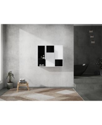 12" Bathroom Side Cabinet,3-Soft Close Doors,Float Mounting Design,123(KD-Packing)