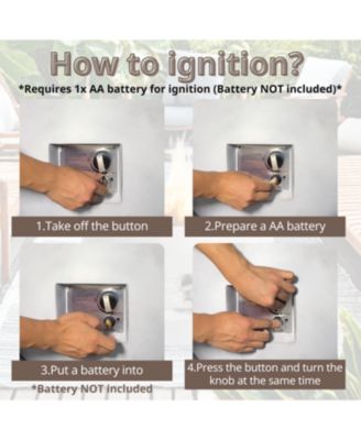 Streamdale Propane Fire Pit Table, 20-inch, Round Graphite Base, Cover, Lava Rocks