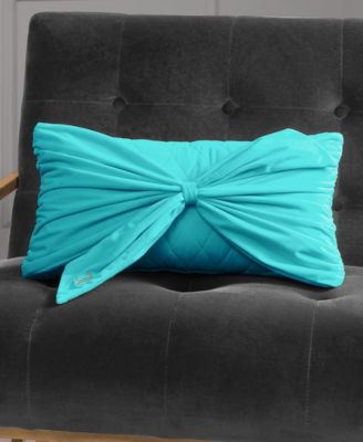 Velvet Bow Decorative Pillow, 10" x 18"