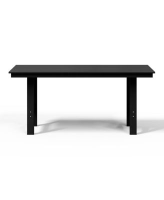 Outdoor Modern HDPE 66" Wide Rectangle Patio Dining Table for 6