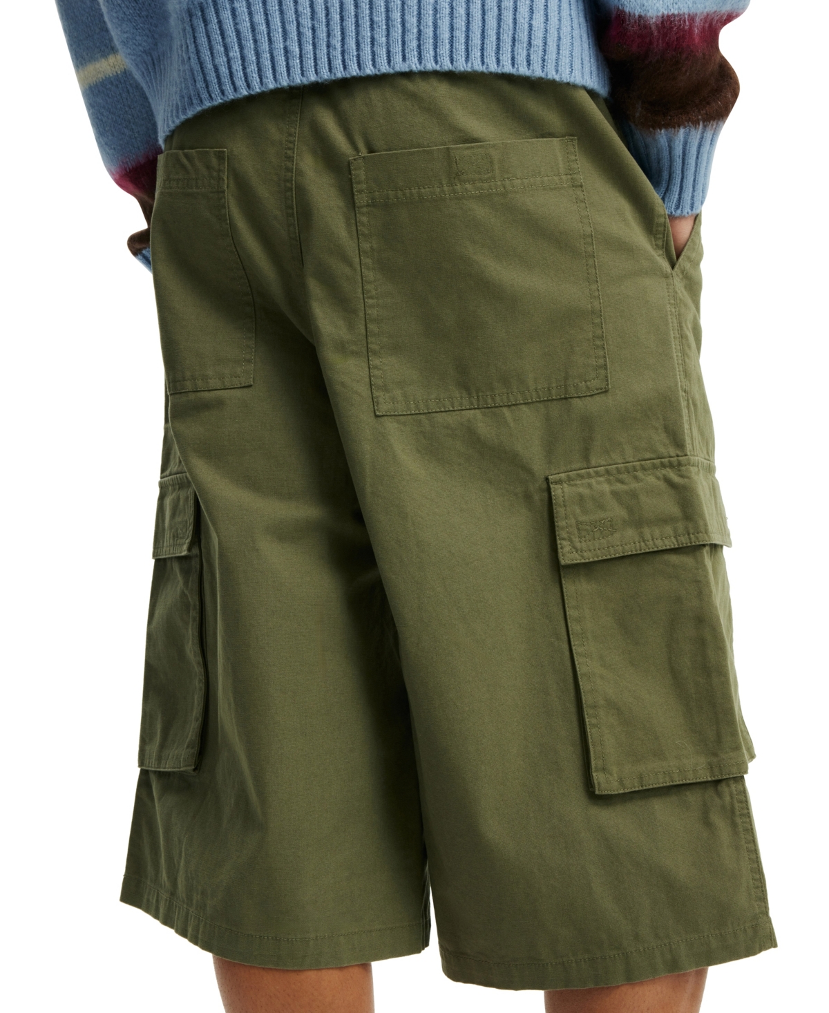 Shop Cotton On Men's Super Baggy Cargo Shorts In Military
