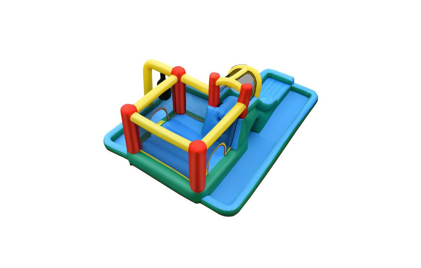 Детская игрушка Slickblue Inflatable Water Slide with Climbing Wall & Bounce House Playset, Accommodates 4 Kids, 3–10 лет, цвет: Синий / Жёлтый — фото 6