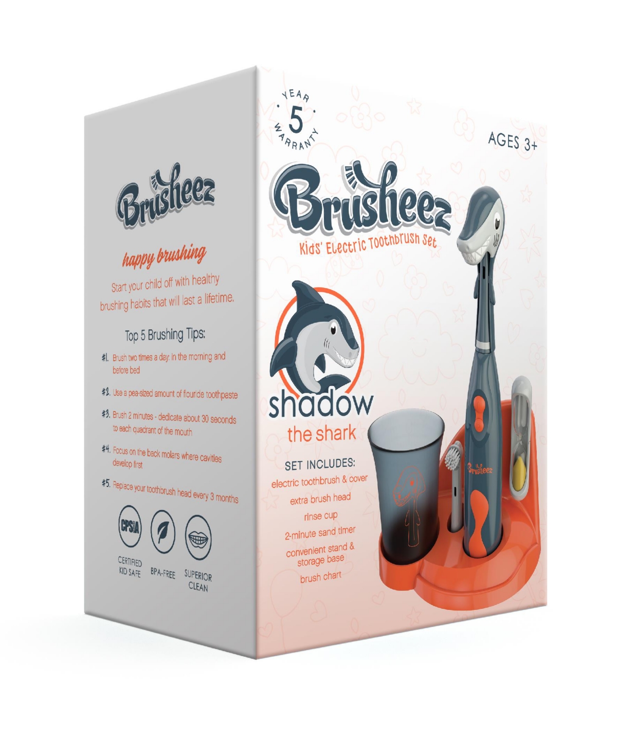 Brusheez Shadow The Shark Kid's Electric Toothbrush Set In Multi-color