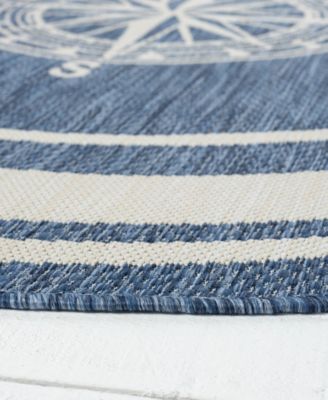 Shoreline SRL-871 5'3''x5'3'' Round Outdoor Area Rug