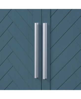 Streamdale  Furniture Antique Sideboard with Adjustable Shelves and Silver Handles