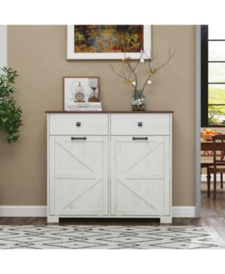 Streamdale Farmhouse Double Tilt-Out Trash Cabinet with Hideaway Drawer