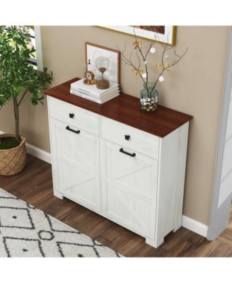 Streamdale Farmhouse Double Tilt-Out Trash Cabinet with Hideaway Drawer