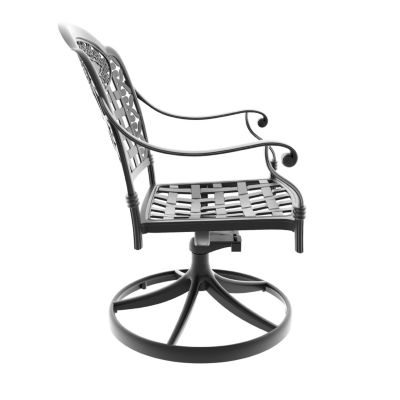 Streamdale Cast Aluminum Patio Swivel Chair 2PCS With Black Frame and Cushions In Random Colors