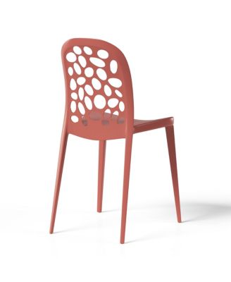 Outdoor Modern Stackable Patio Dining Chairs (Set of 2)