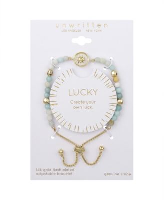Amazonite Stone Clover Bolo Bracelet
