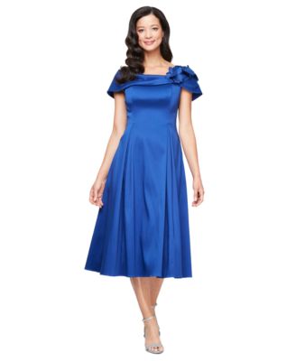 Women's Floral-Appliqué Midi Dress