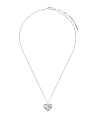 Cubic Zirconia Crystal Faith Heart Pendant Necklace