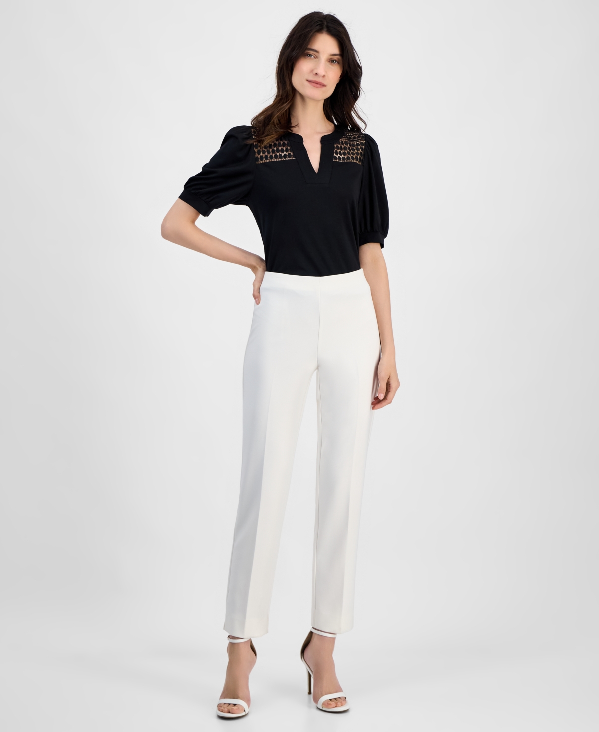 Anne Klein Women's Pull-on Straight-leg Ankle Pants