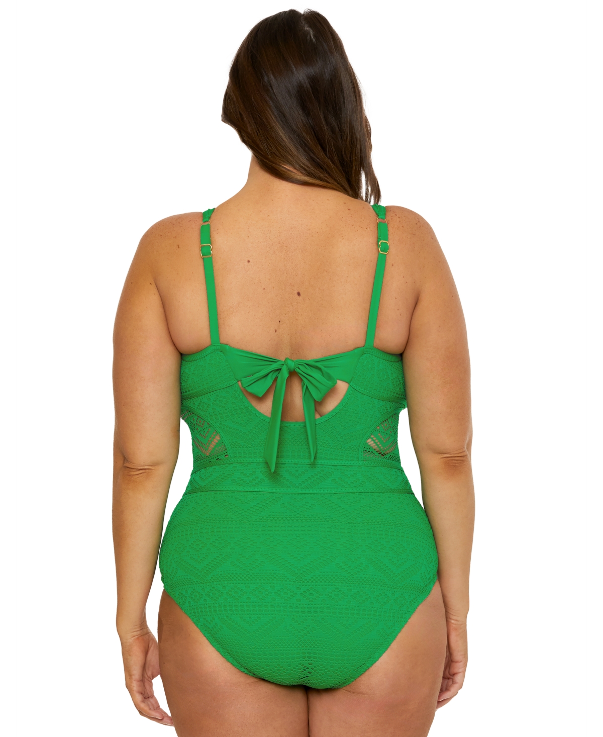BECCA ETC PLUS SIZE COLOR PLAY TUMMY-CONTROL ONE-PIECE SWIMSUIT 