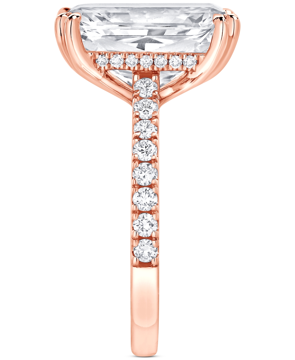 Badgley Mischka Certified Lab Grown Diamond Radiant Hidden Halo Engagement Ring (7-1/2 Ct. T.w.) In 14k Gold In Rose Gold