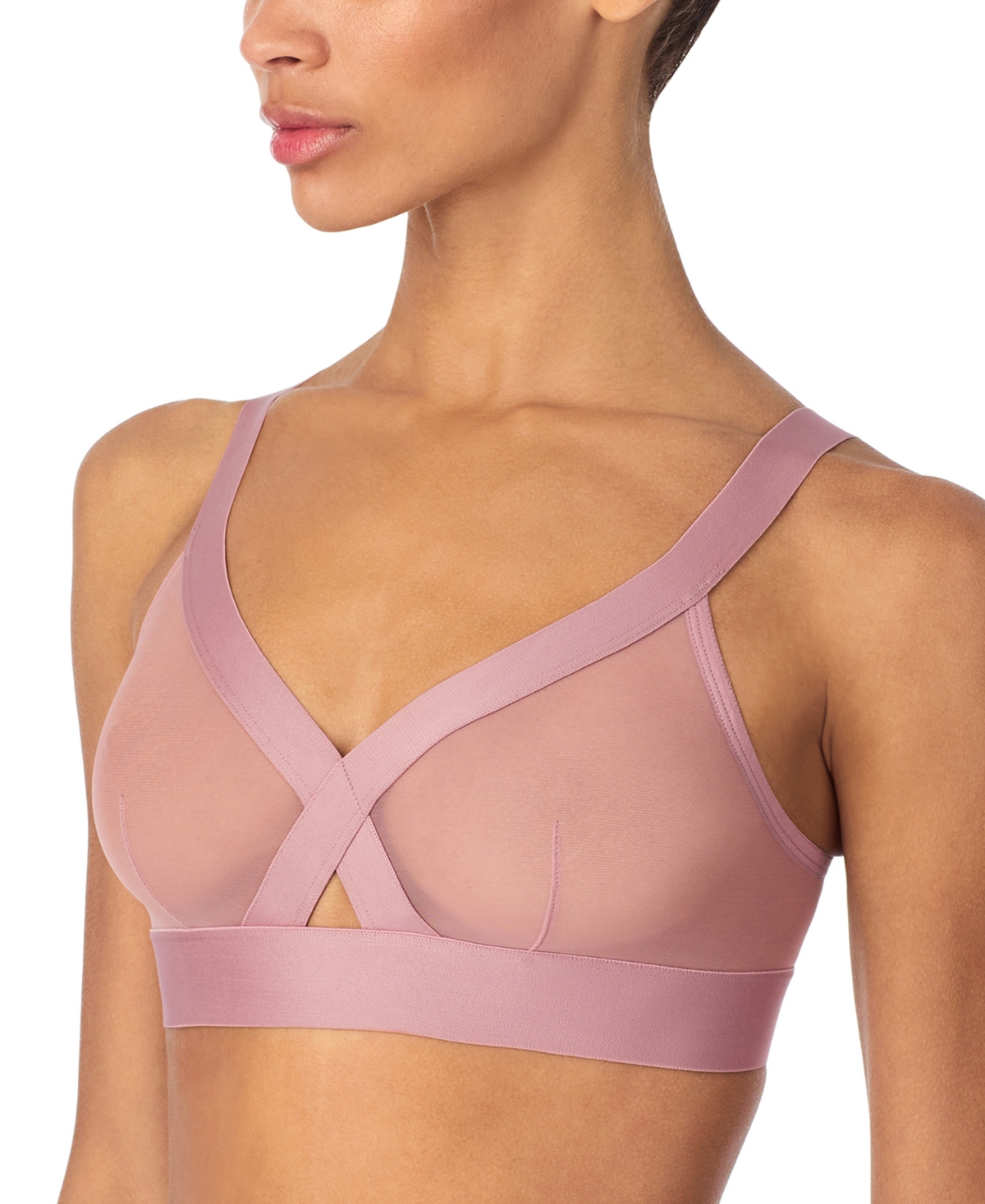Dkny Sheers Unlined Mesh Bralette Dk4084 In Pink