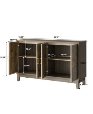 Streamdale Vintage Sideboard Cabinet with Ample Storage, 4 Doors, Console Table