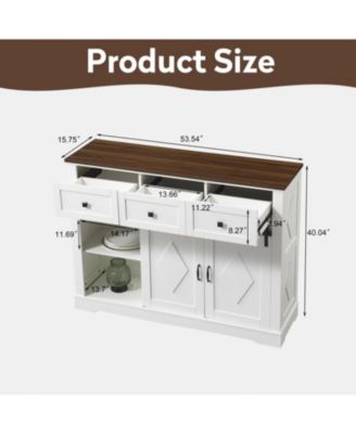 Streamdale Farmhouse Buffet Cabinet with 2 Doors, 3 Drawers, and Sliding Barn Door