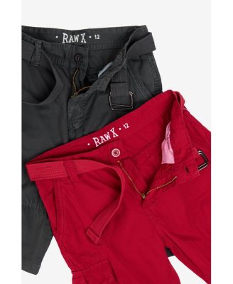 Big Boys 2 Pack Combo Belted Twill Cargo Shorts 8-18