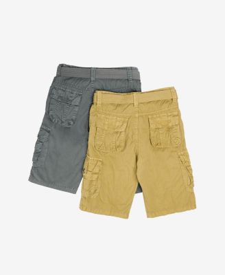 Big Boys 2 Pack Combo Belted Twill Cargo Shorts 8-18