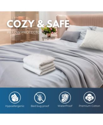 Quilted Waterproof and Hypoallergenic Pillow Covers - King Size - 2 Pack