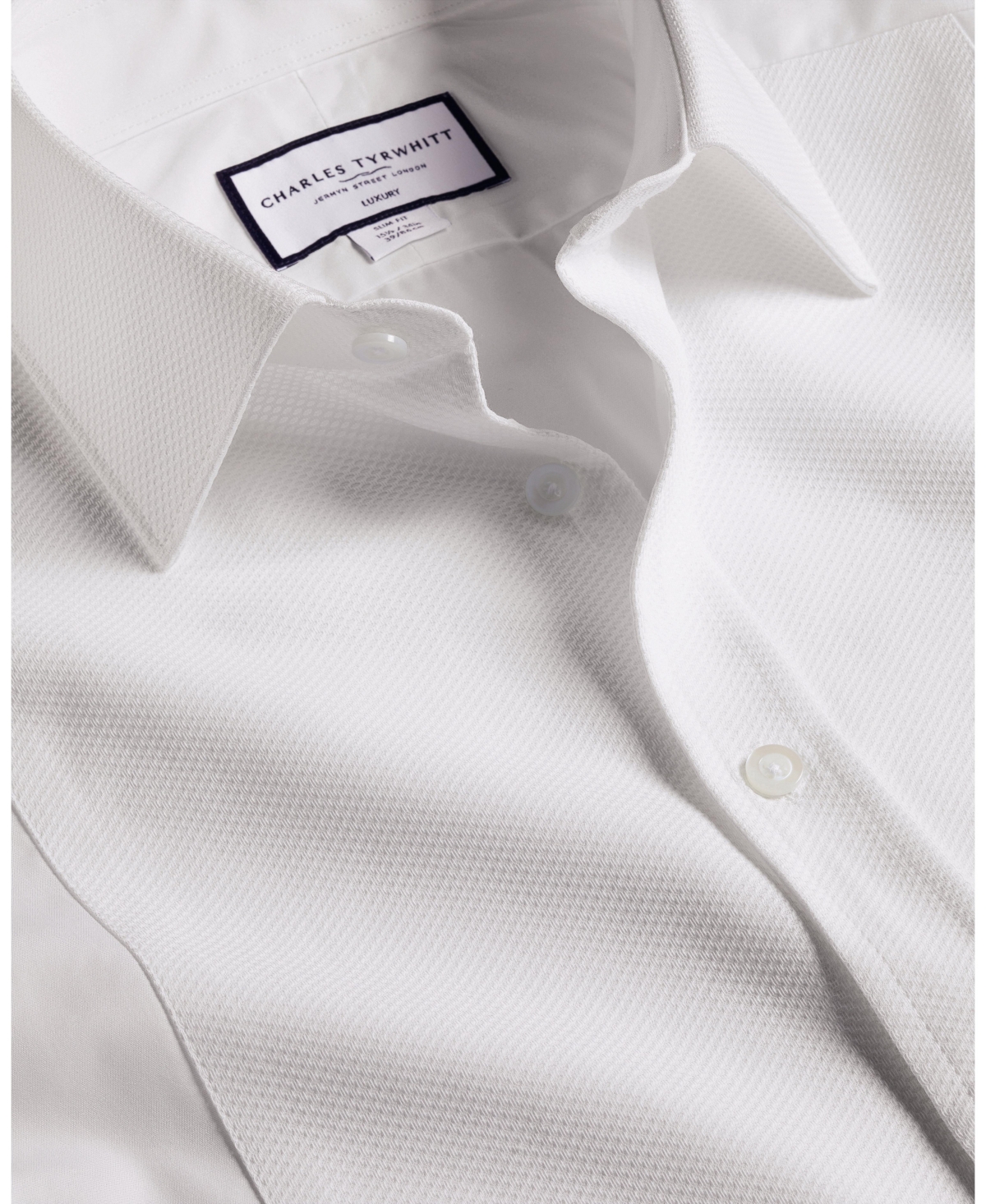 Charles Tyrwhitt Bib Front Evening Slim Fit Shirt Double Cuff In White