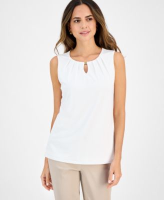 Kasper - Women's Hardware-Detail Keyhole Top, Regular & Petite