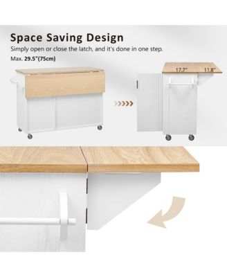 Farmhouse Kitchen Island on Wheels with Storage