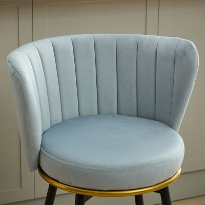 Streamdale Counter Height Swivel Upholstered Barstools, Set of 2, Velvet Fabric