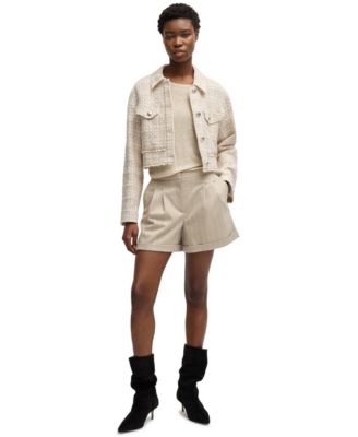 BOSS Orange - Women's Tapered-Fit Pinstriped Shorts
