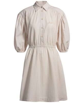 Women's Striped Cotton Shirt Dress