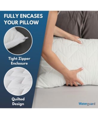 Quilted Waterproof and Hypoallergenic Pillow Covers - Queen Size - 2 Pack