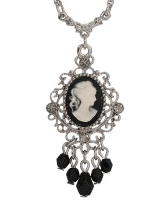 Resin Cameo Glass Crystal Necklace