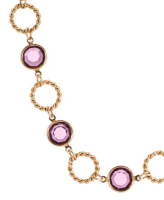14K Gold Dipped Purple Crystal Channel Set Necklace