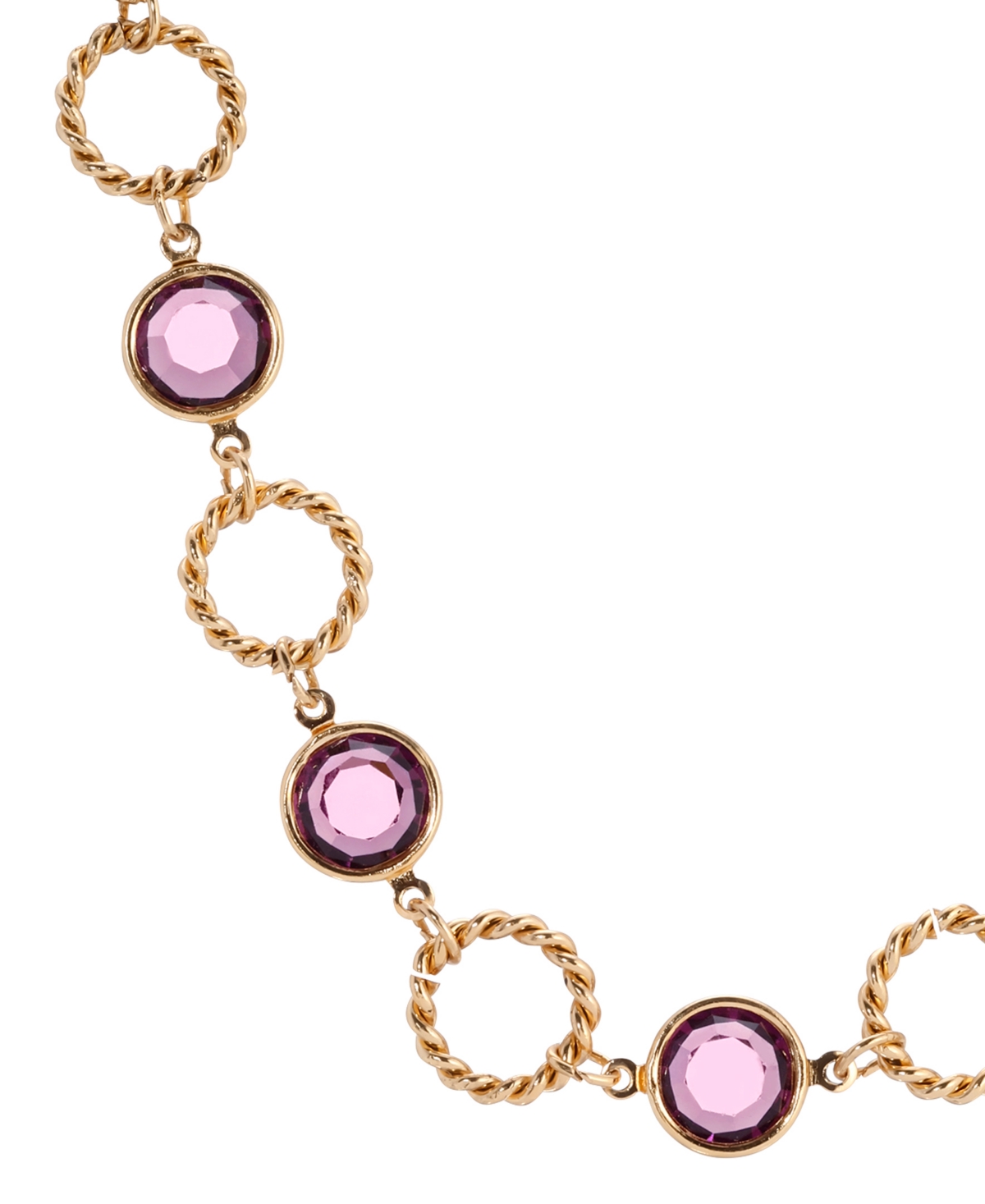 2028 14k Gold Dipped Purple Crystal Channel Set Necklace In Purple