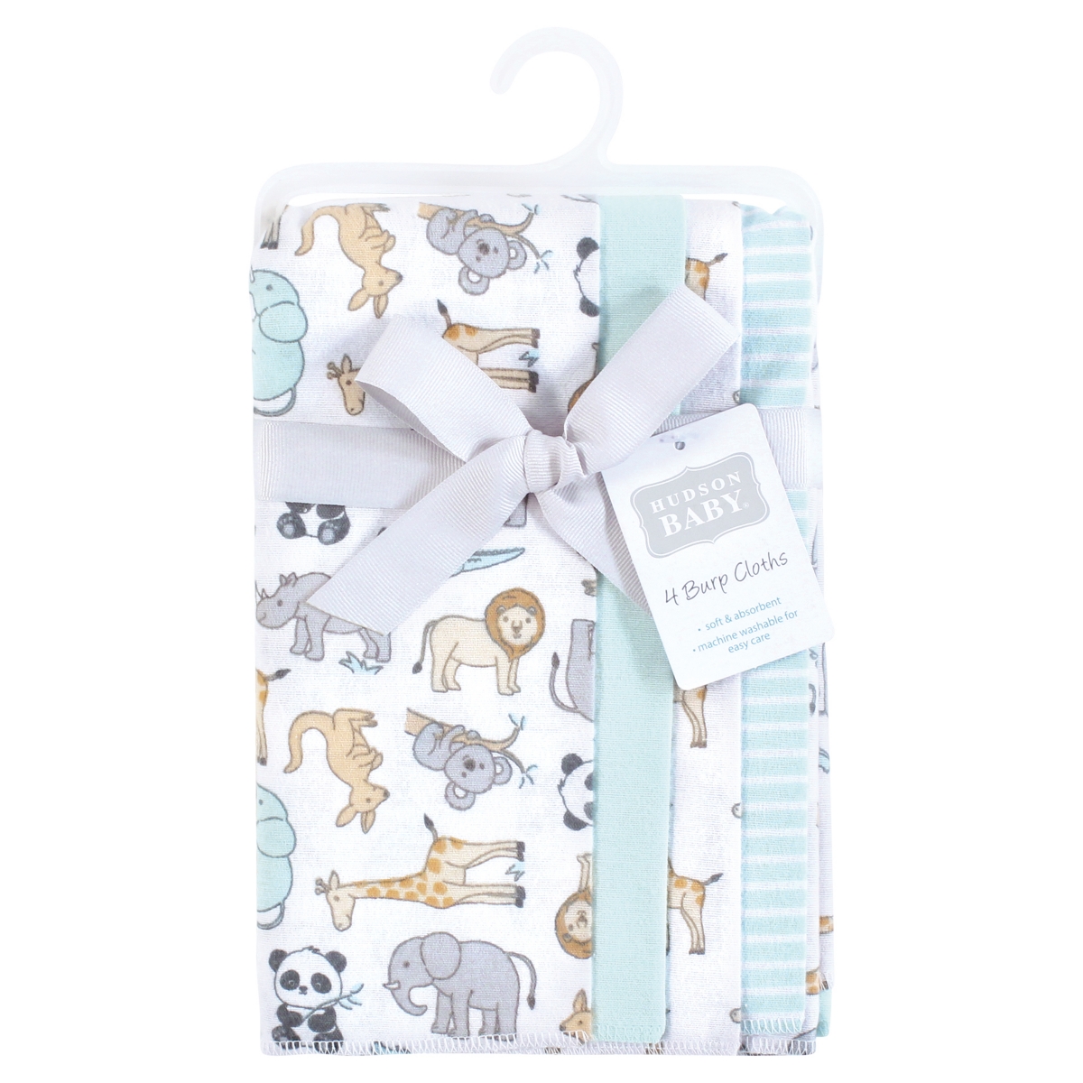 Hudson Baby Boys and Girls Cotton Poly Flannel Burp Cloths 8-Pack, One Size