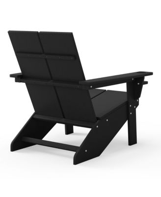 Outdoor HDPE Modern Adirondack Chair with Cup Holder