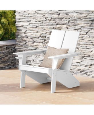 Outdoor HDPE Modern Adirondack Chair with Cup Holder