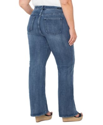 Liverpool Plus Size Hannah Mid-Rise Flared Denim Pants