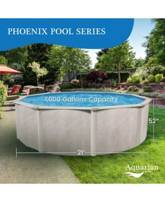 Phoenix 21' x 52" Steel Frame Above Ground Swimming Pool Kit with Pump