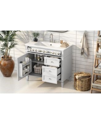 Modern Bathroom Vanity with Top Sink and Storage