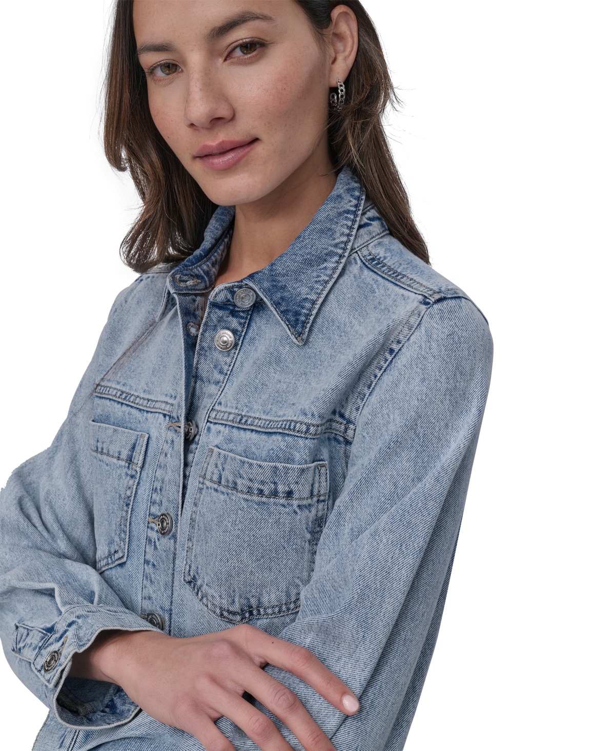 Dkny Jeans Women's Button-down Long-sleeve Denim Dress In Kyp - Chauncey
