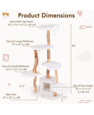 Modern Wooden Cat Tree with Perch Stylish & Cozy Cat Tower for Indoor Cats